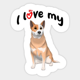 I Love My Red Australian Cattle Dog Red Heeler Sticker